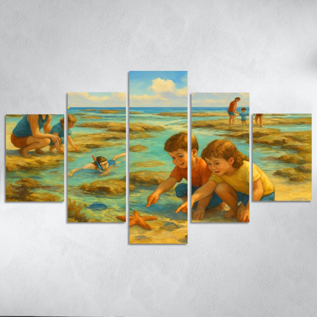 Saffron Tide Family Shoal abstract paintings frame
