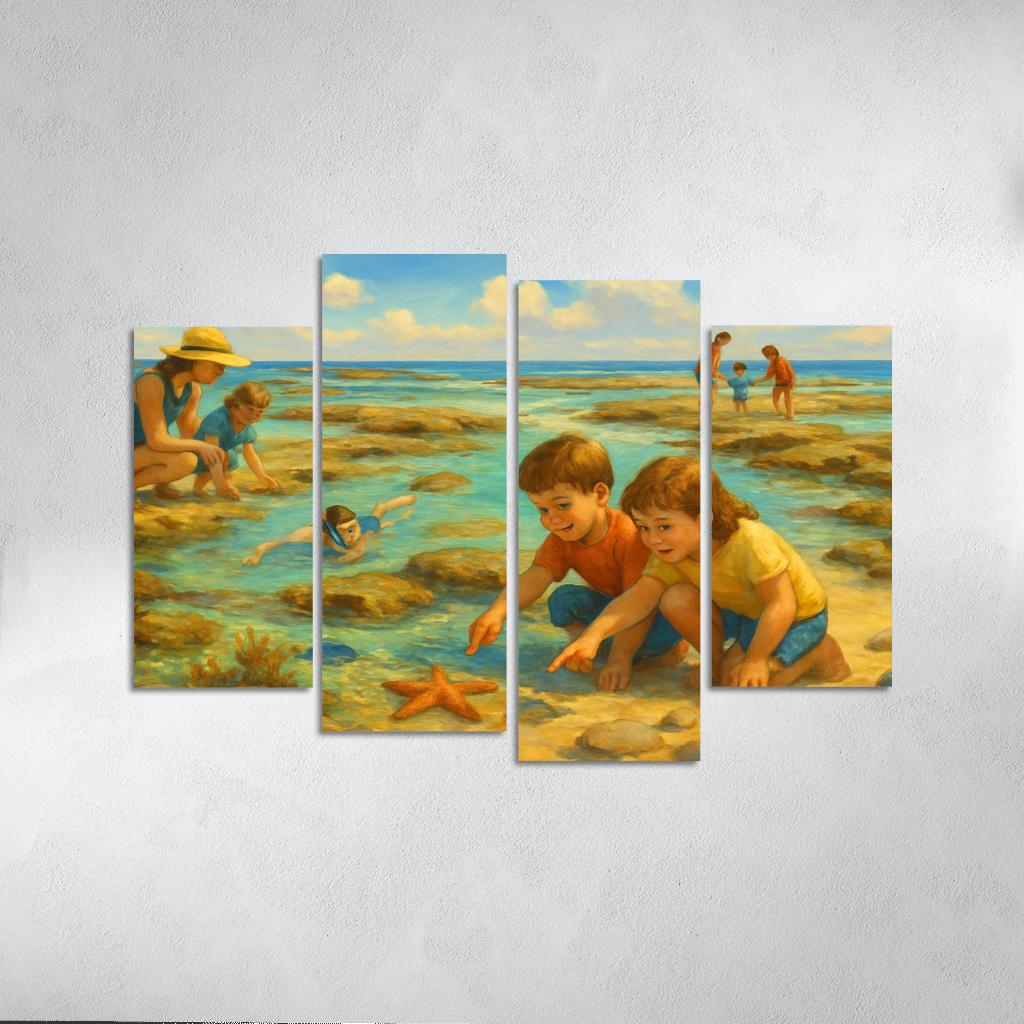 Saffron Tide Family Shoal abstract paintings frame