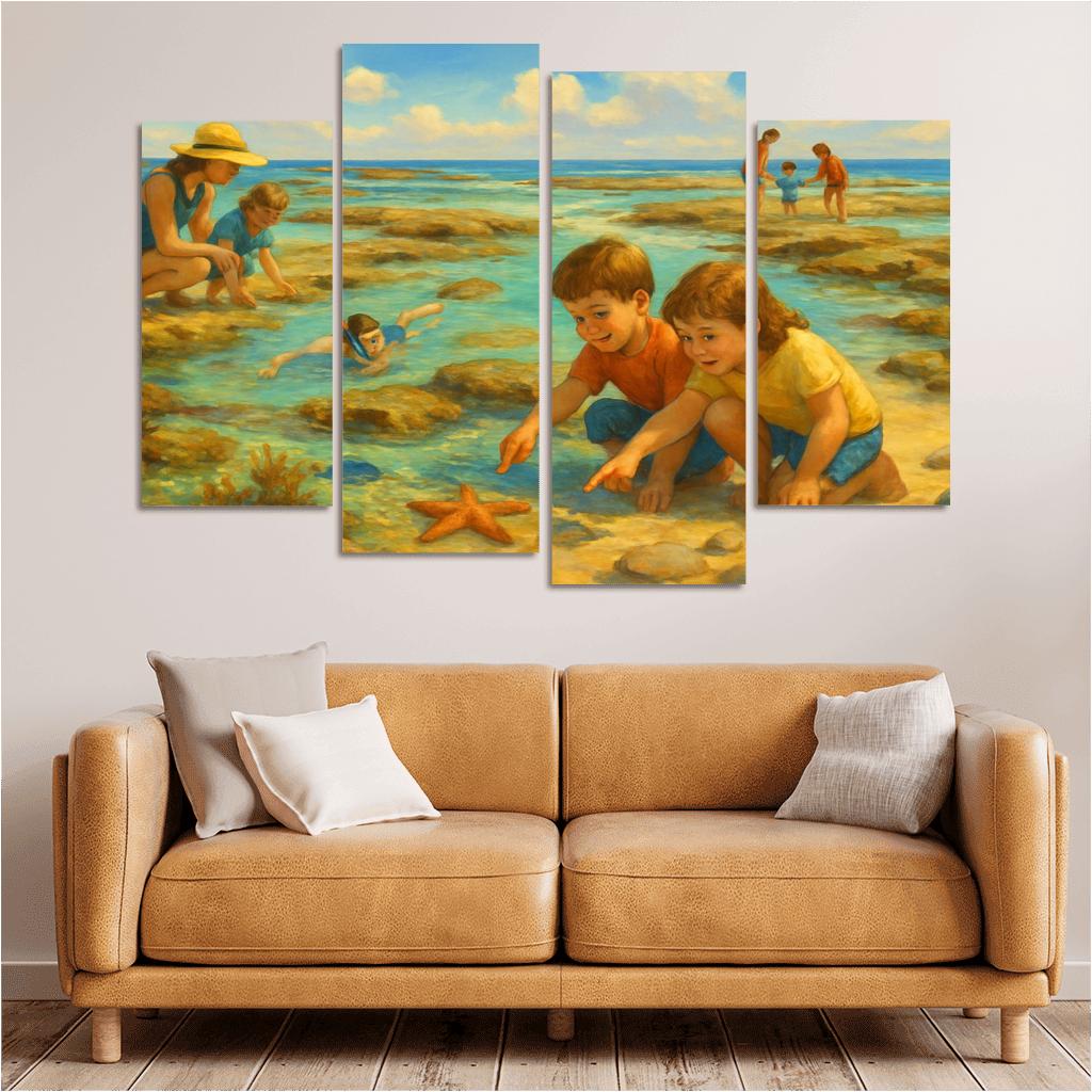 Saffron Tide Family Shoal abstract paintings frame