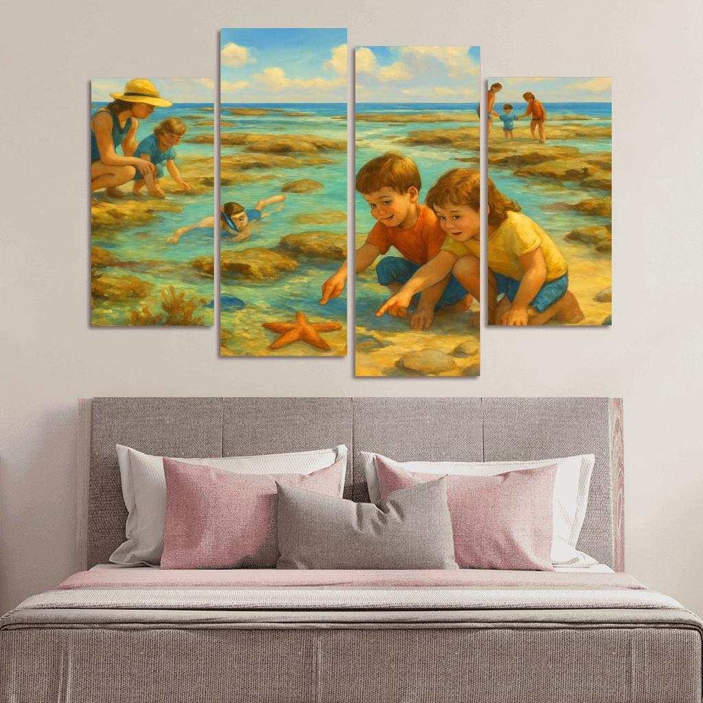 Saffron Tide Family Shoal abstract paintings frame