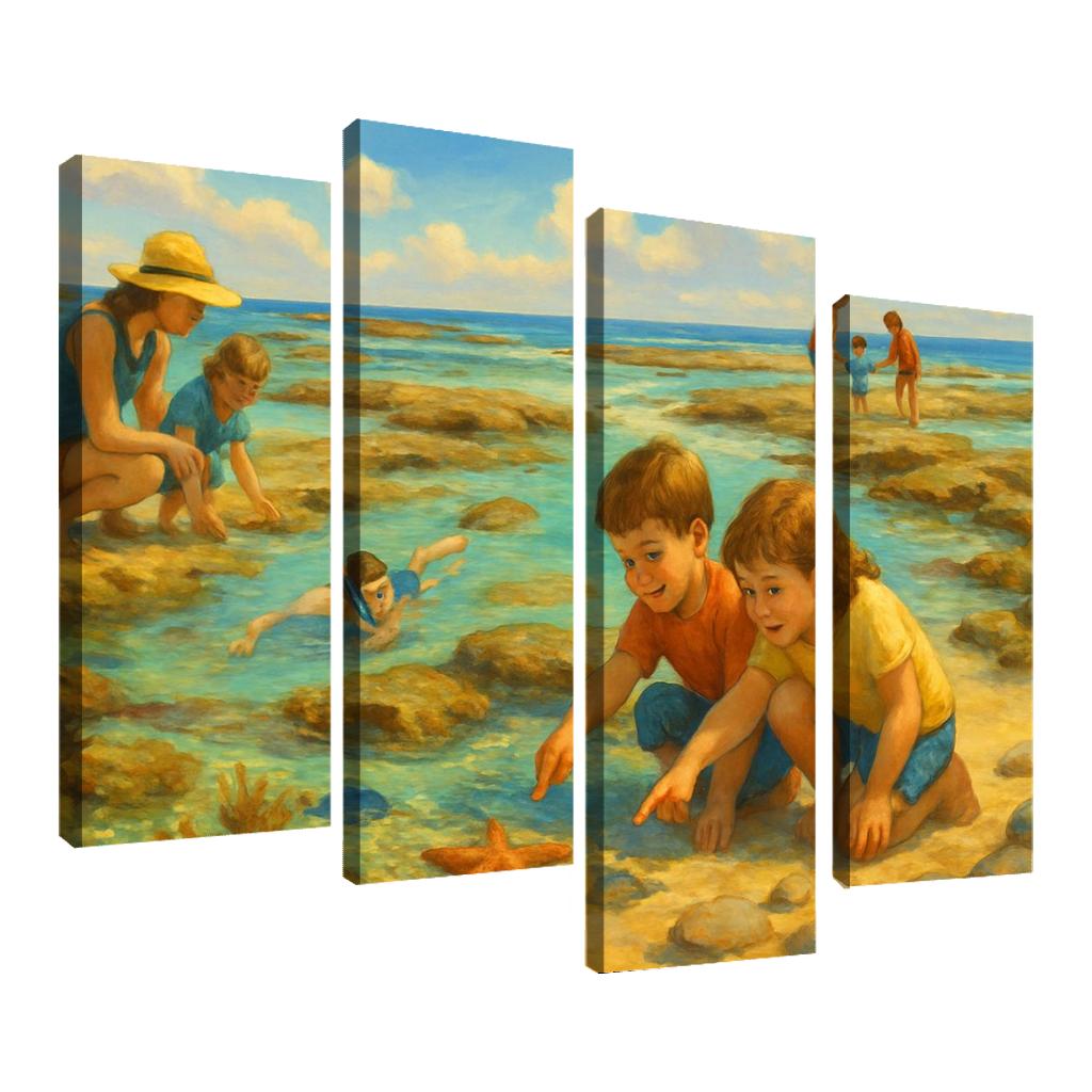 Saffron Tide Family Shoal abstract paintings frame