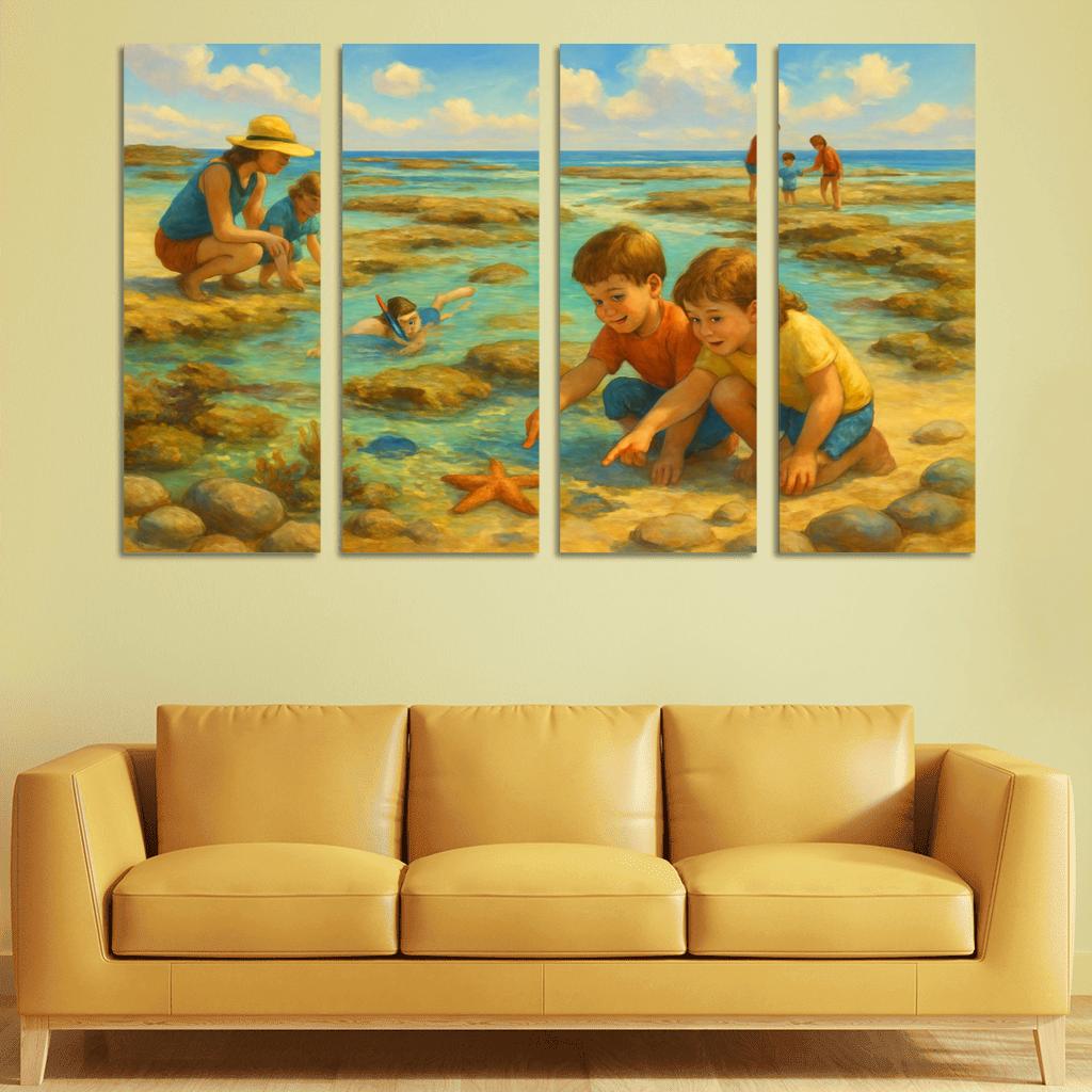 Saffron Tide Family Shoal abstract paintings frame