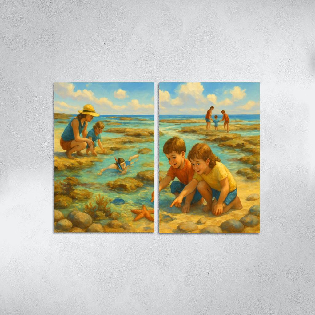 Saffron Tide Family Shoal abstract paintings frame