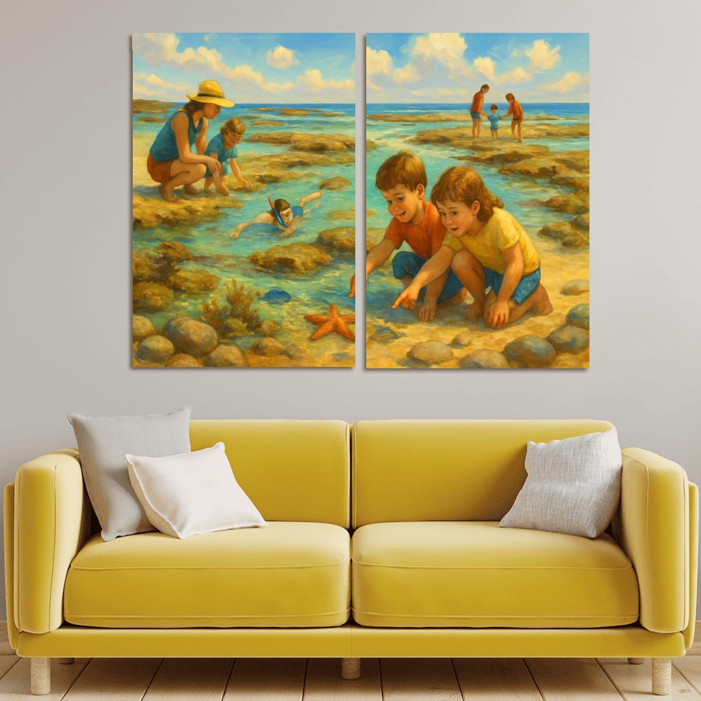 Saffron Tide Family Shoal abstract paintings frame
