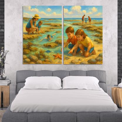 Saffron Tide Family Shoal abstract paintings frame