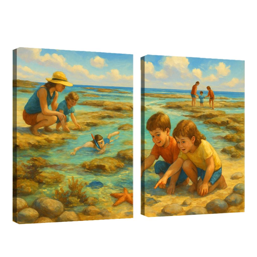 Saffron Tide Family Shoal abstract paintings frame