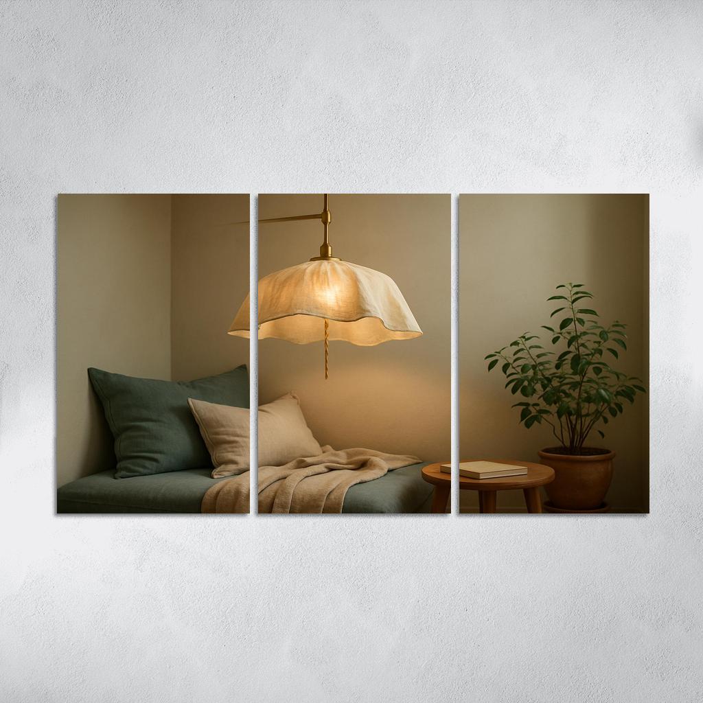 Linen Canopy Pendant Lamp modern paintings frame