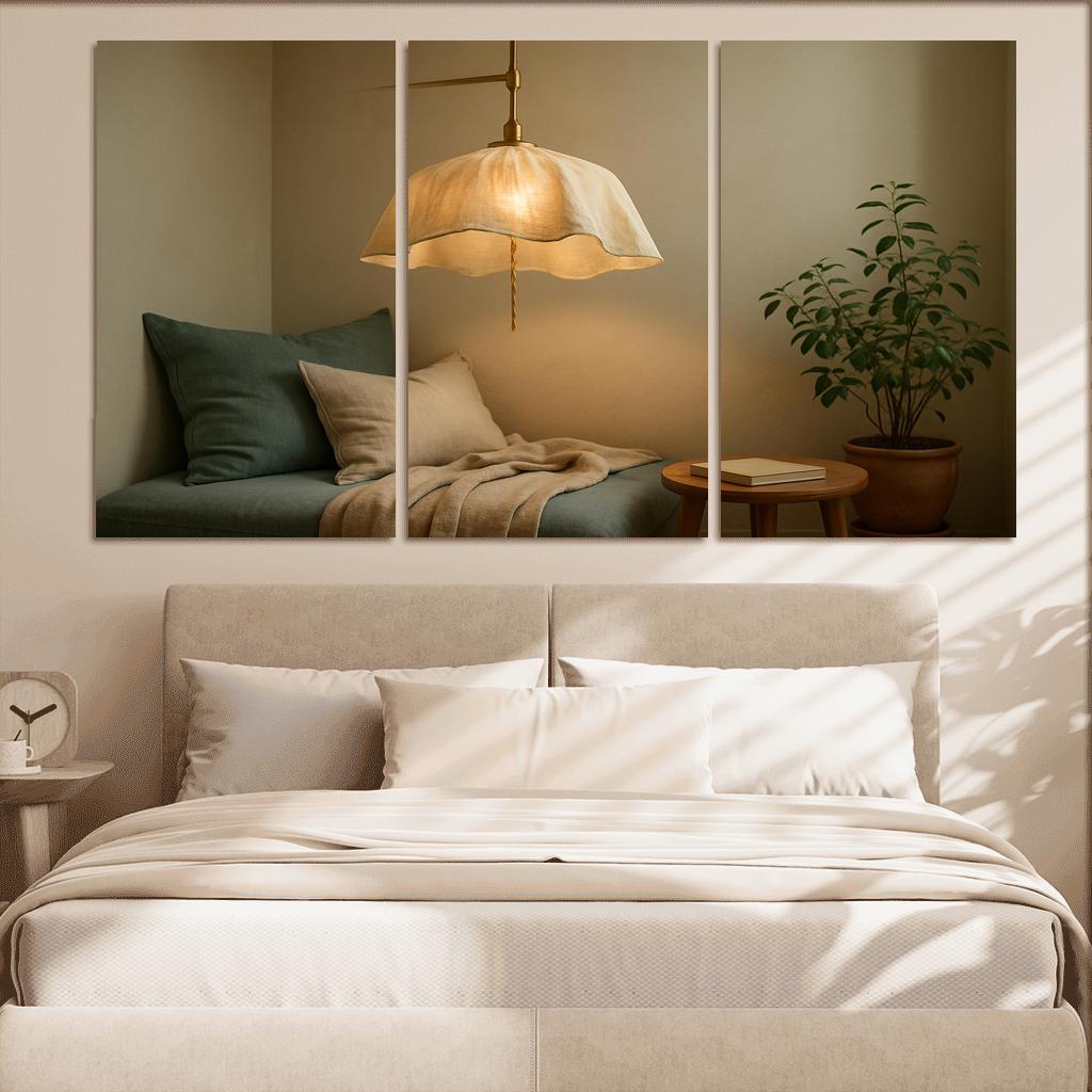 Linen Canopy Pendant Lamp modern paintings frame