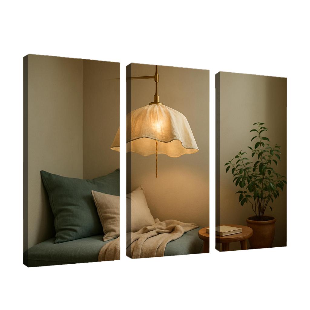 Linen Canopy Pendant Lamp modern paintings frame