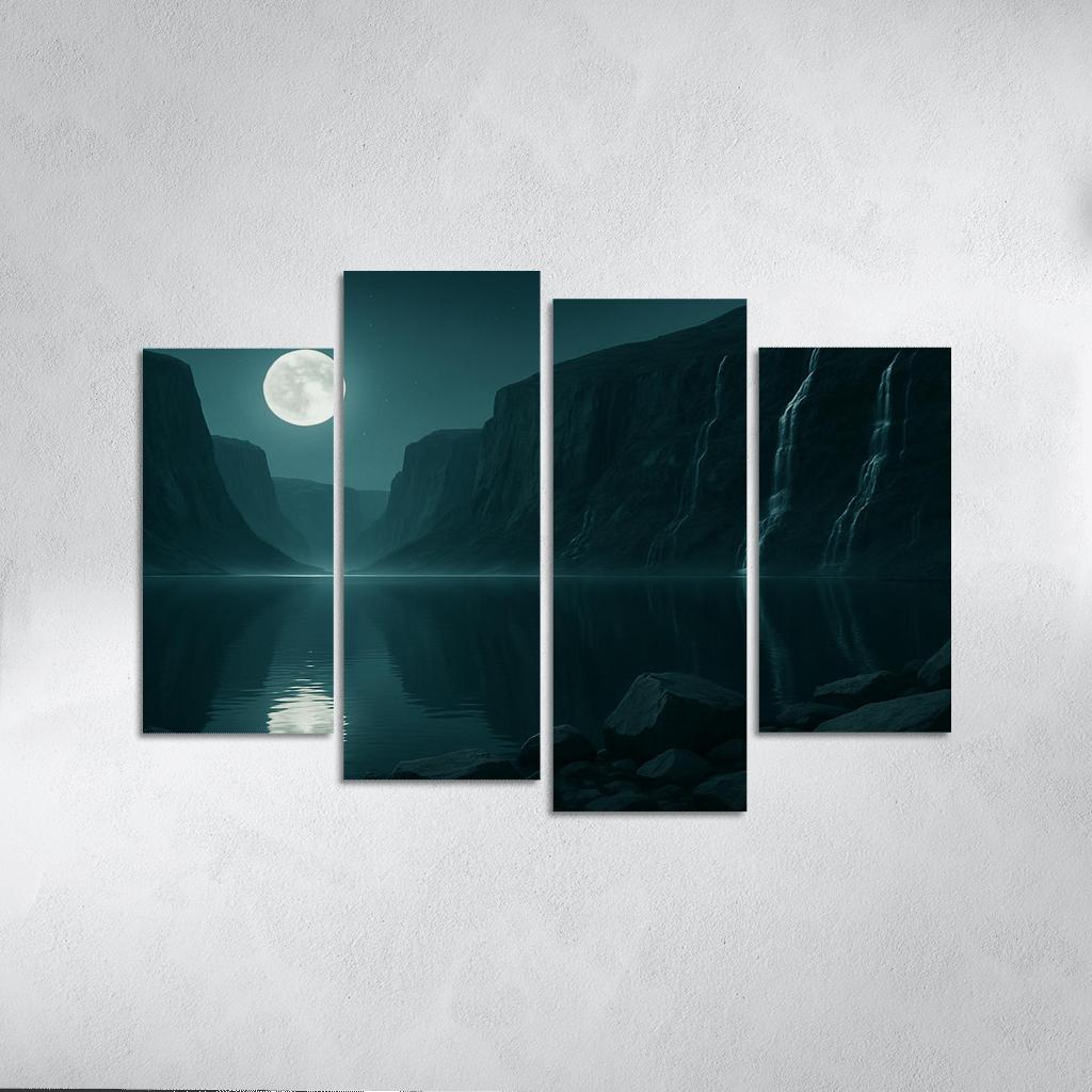 Moonlit Fjord Of Glass Cliffs wall art