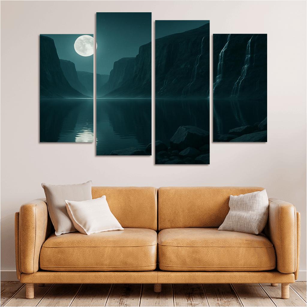 Moonlit Fjord Of Glass Cliffs wall art