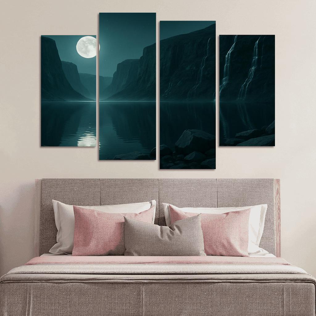 Moonlit Fjord Of Glass Cliffs wall art