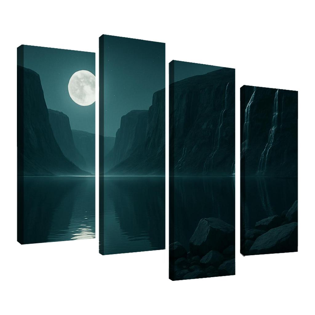 Moonlit Fjord Of Glass Cliffs wall art