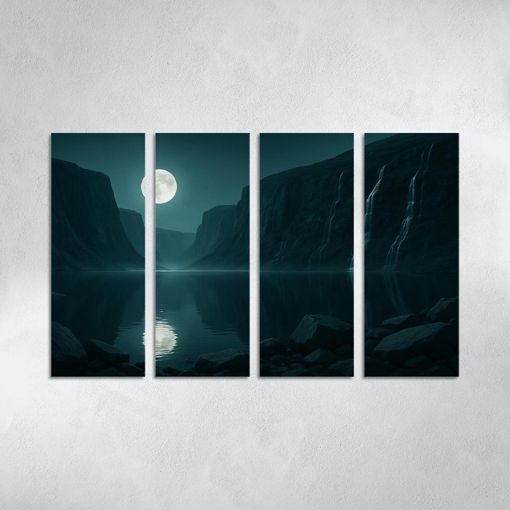 Moonlit Fjord Of Glass Cliffs wall art