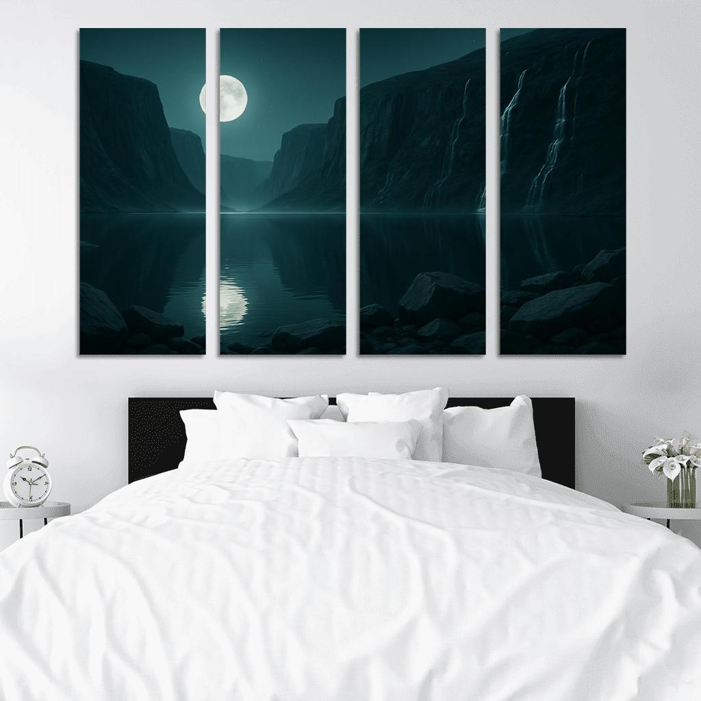 Moonlit Fjord Of Glass Cliffs wall art