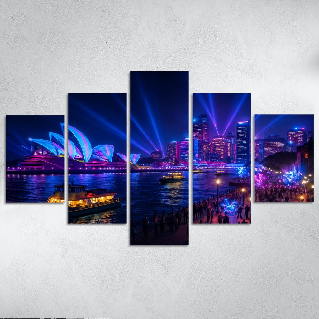 Vivid Sydney - Sydney Australia oil paintings frame