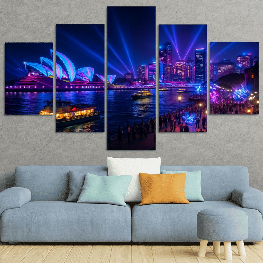 Vivid Sydney - Sydney Australia oil paintings frame