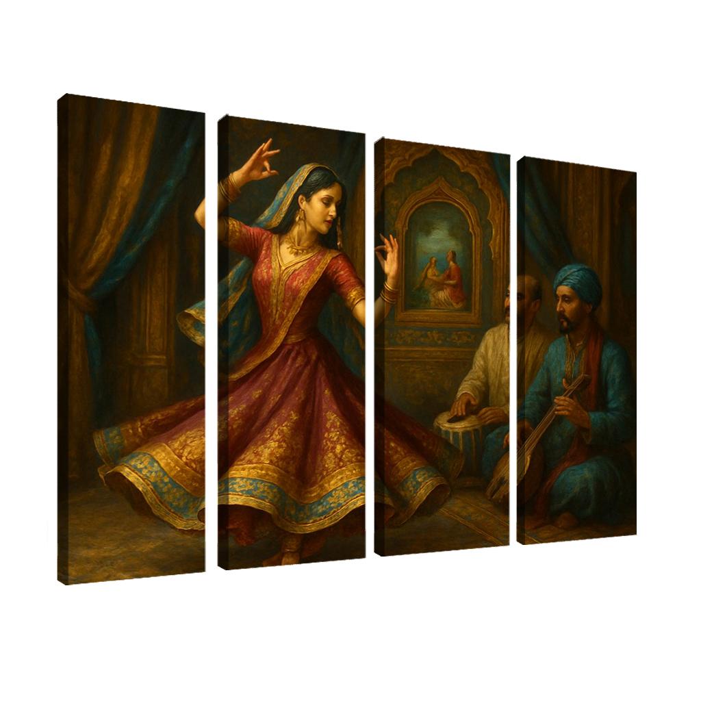 Mughal Kathak Court Narratives multi-panel paintings