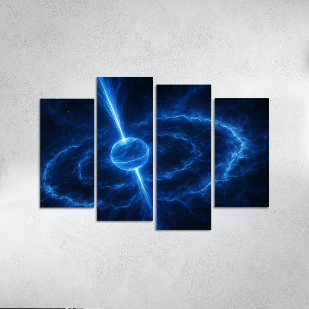 Pulsar Lighthouse Over A Supernova Remnant abstract paintings frame