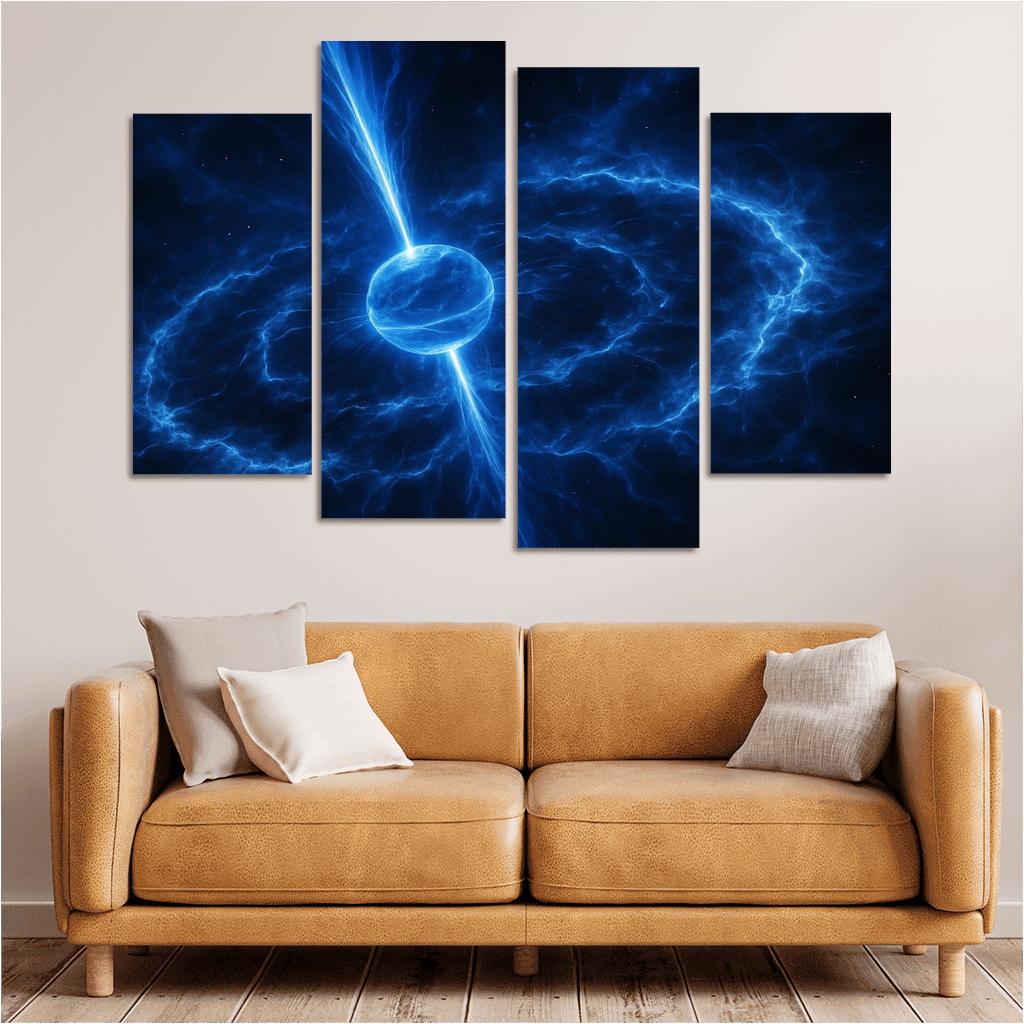 Pulsar Lighthouse Over A Supernova Remnant abstract paintings frame