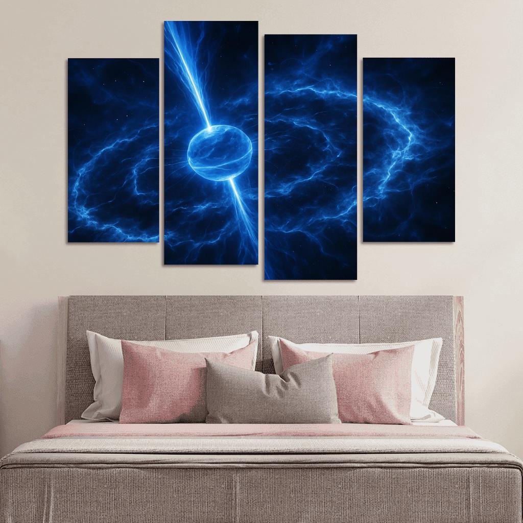 Pulsar Lighthouse Over A Supernova Remnant abstract paintings frame
