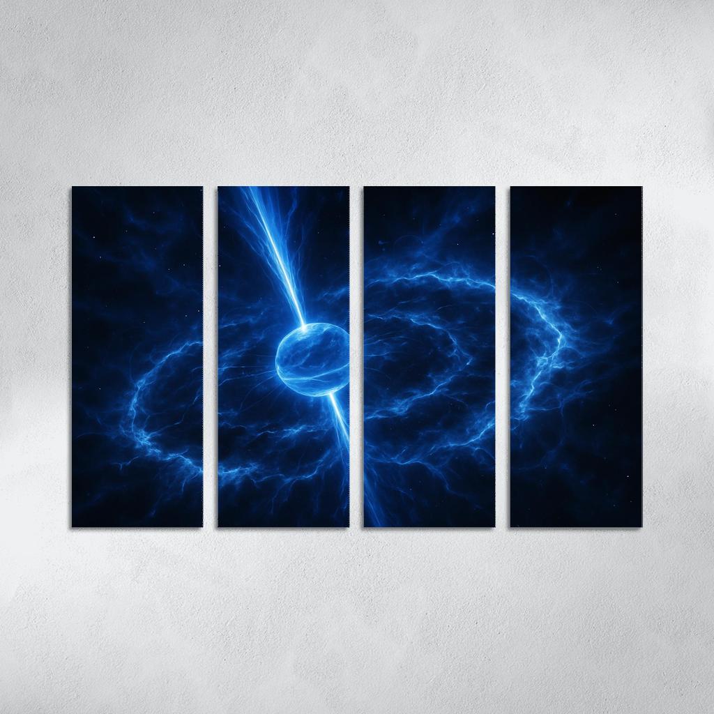 Pulsar Lighthouse Over A Supernova Remnant abstract paintings frame