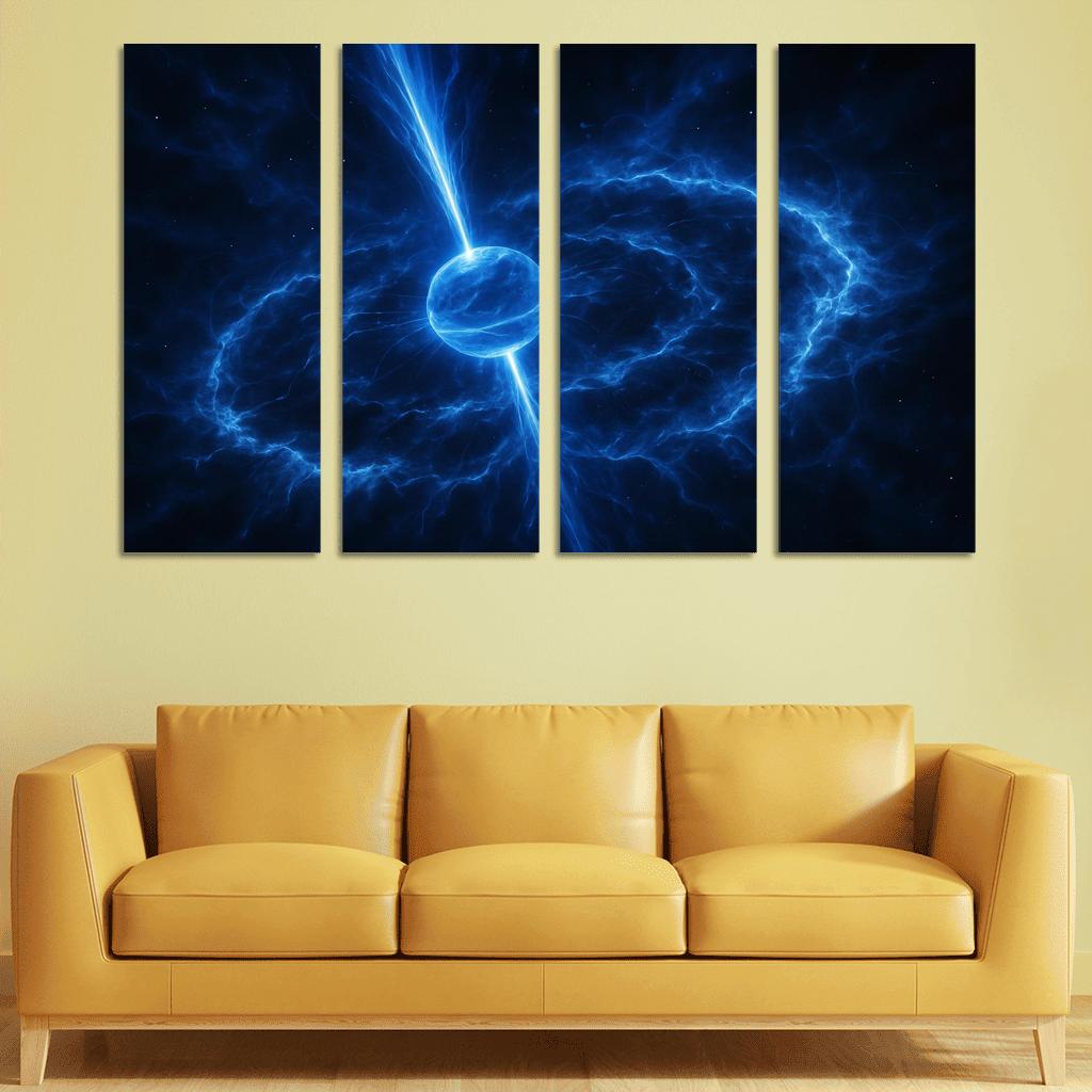 Pulsar Lighthouse Over A Supernova Remnant abstract paintings frame