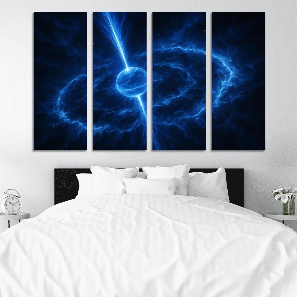 Pulsar Lighthouse Over A Supernova Remnant abstract paintings frame