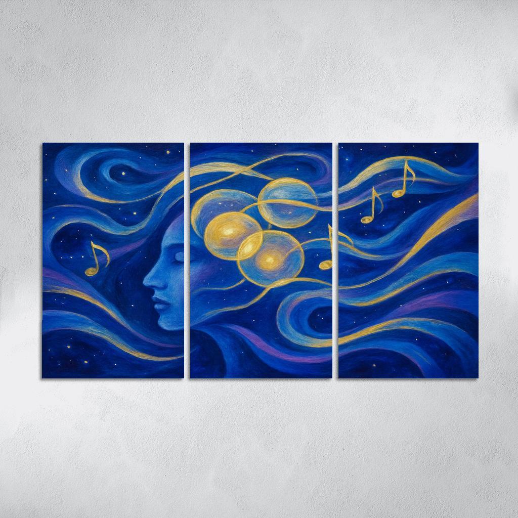 Luminous Symphony Of The Mind canvas paintings frame