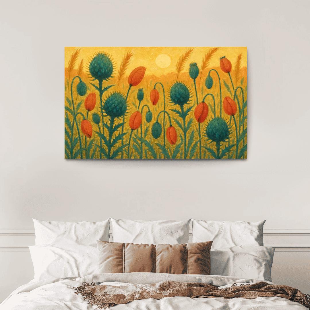 Sunrise Thistle Tapestry framed paintings
