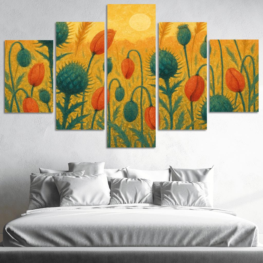 Sunrise Thistle Tapestry framed paintings