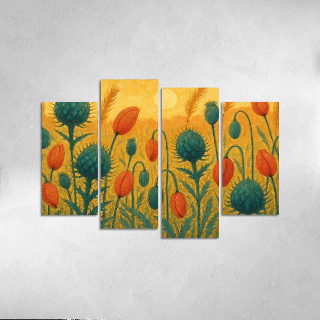 Sunrise Thistle Tapestry framed paintings