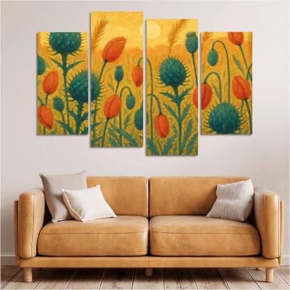 Sunrise Thistle Tapestry framed paintings