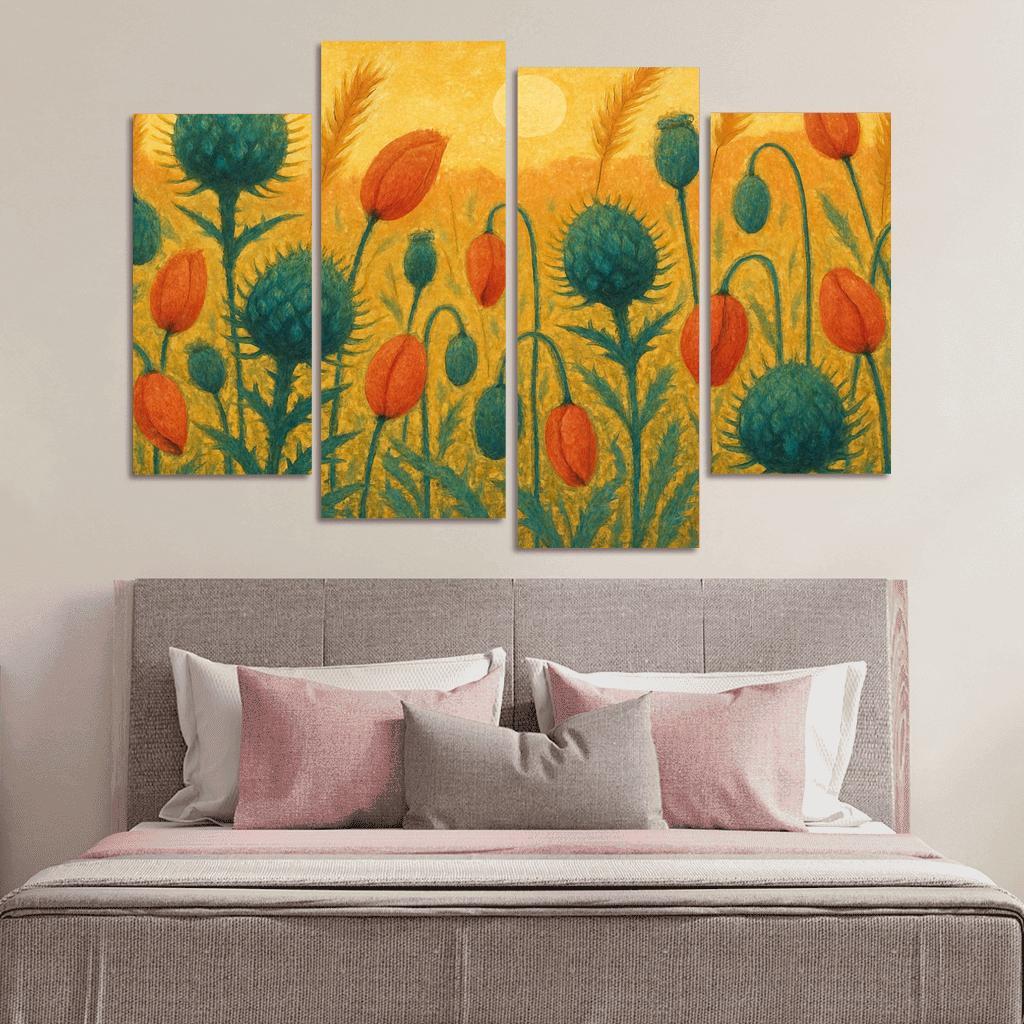 Sunrise Thistle Tapestry framed paintings
