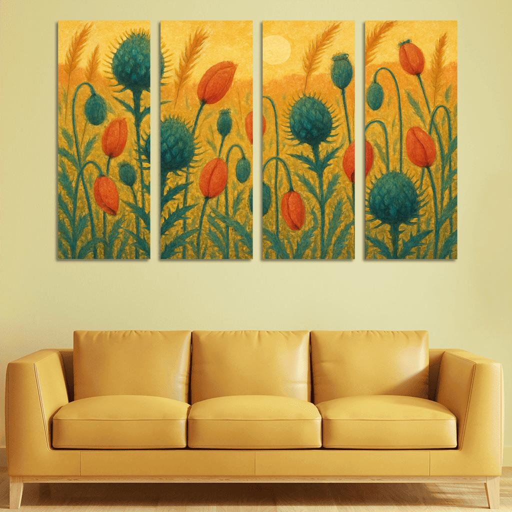 Sunrise Thistle Tapestry framed paintings
