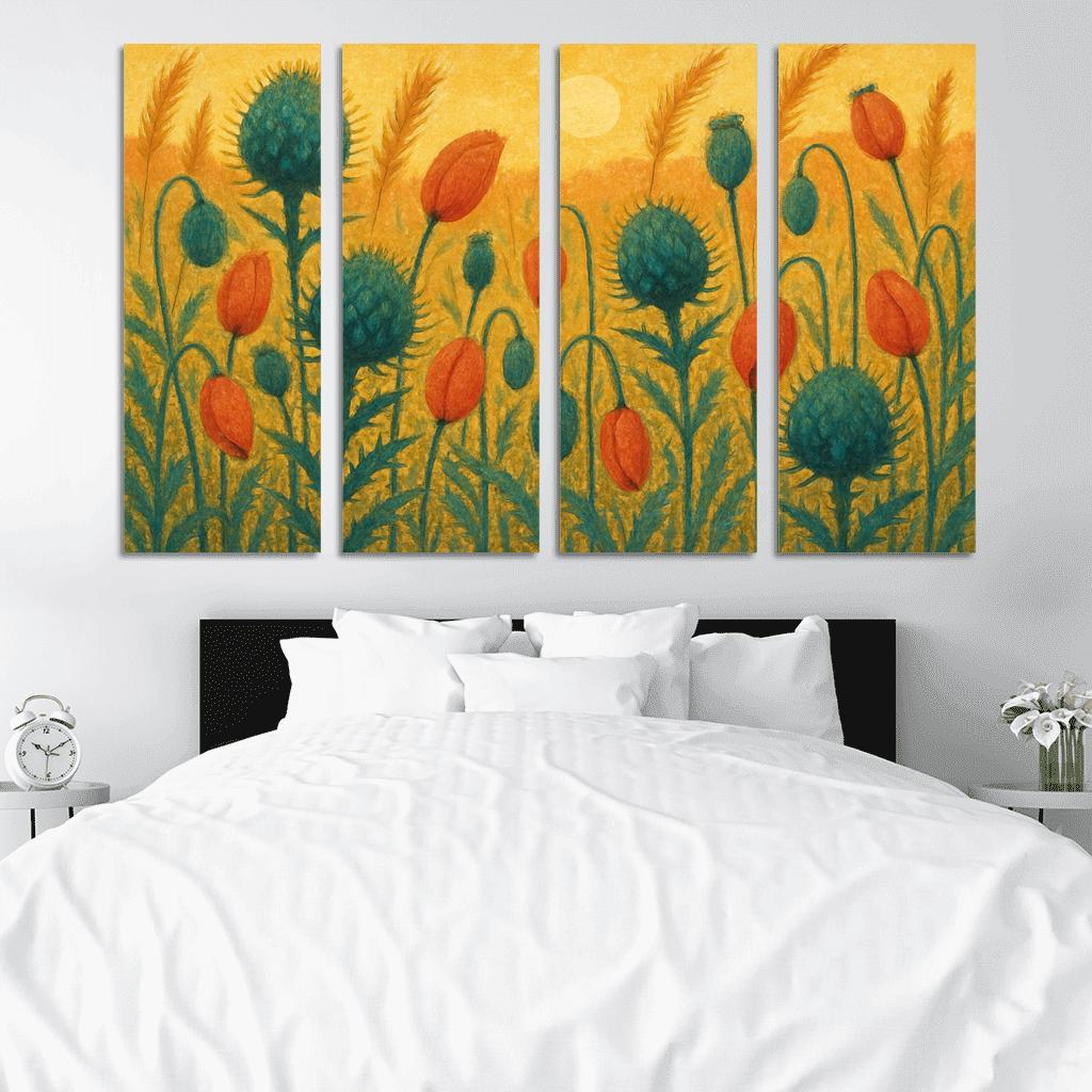 Sunrise Thistle Tapestry framed paintings