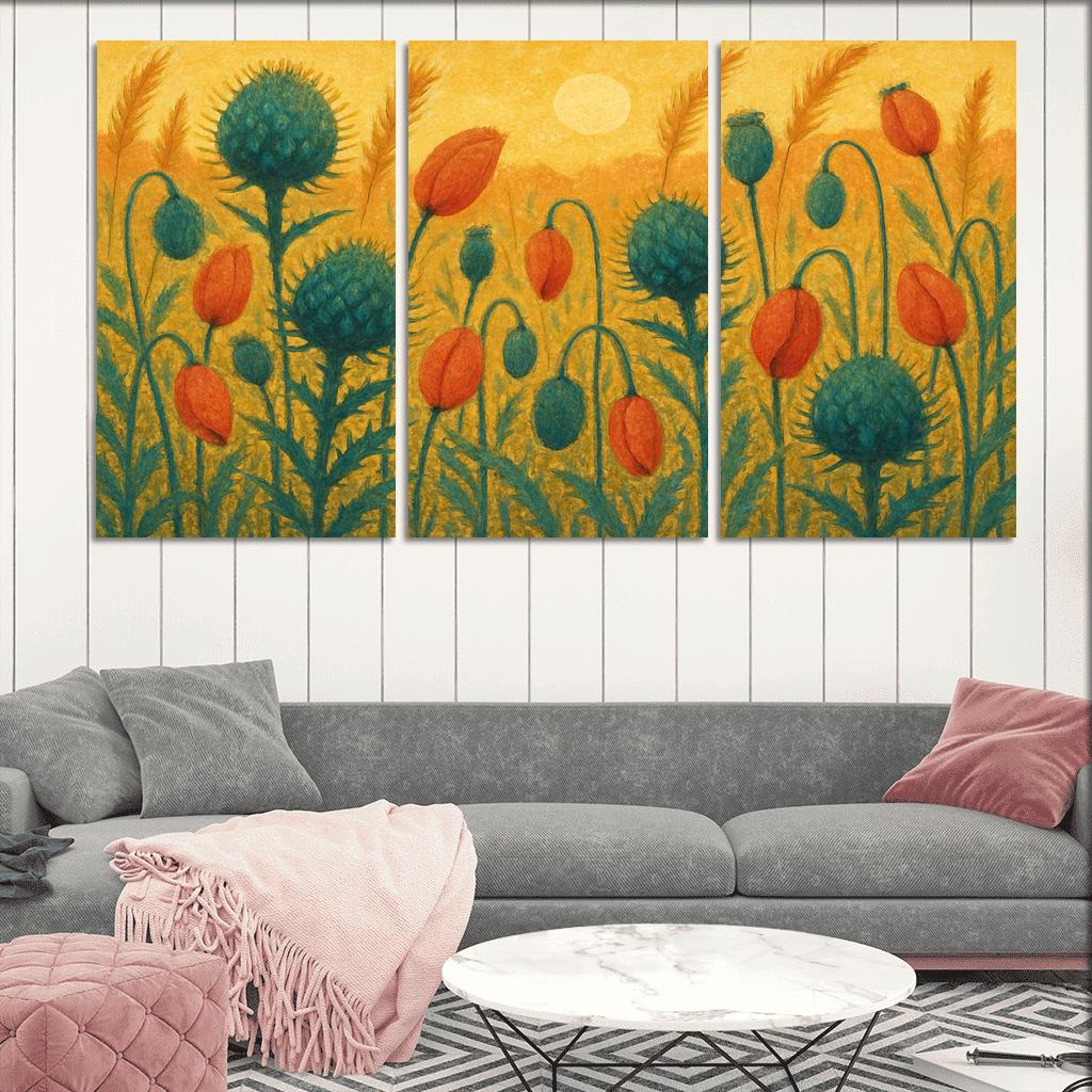 Sunrise Thistle Tapestry framed paintings