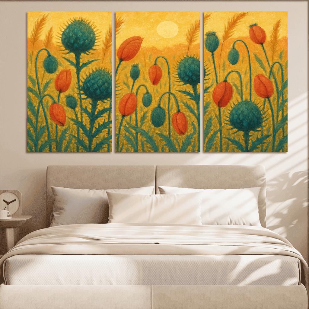 Sunrise Thistle Tapestry framed paintings