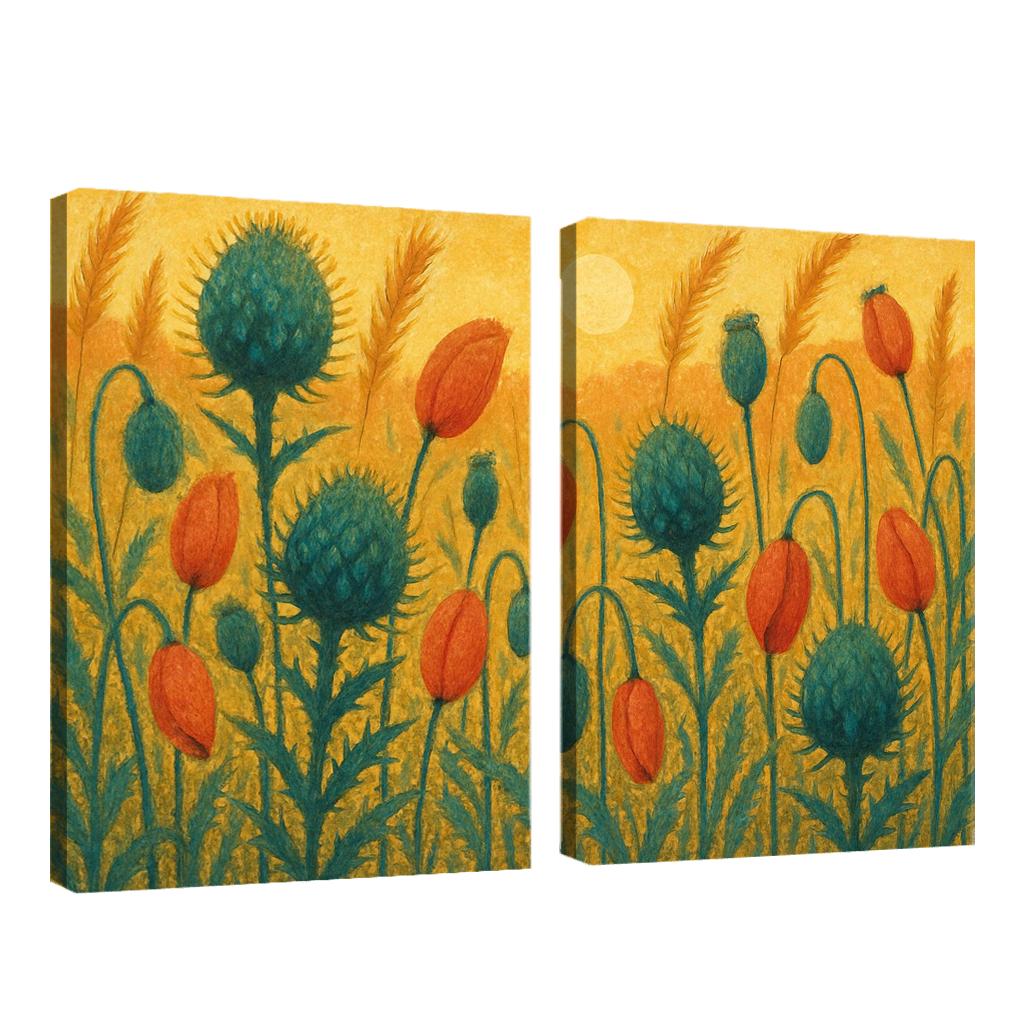 Sunrise Thistle Tapestry framed paintings