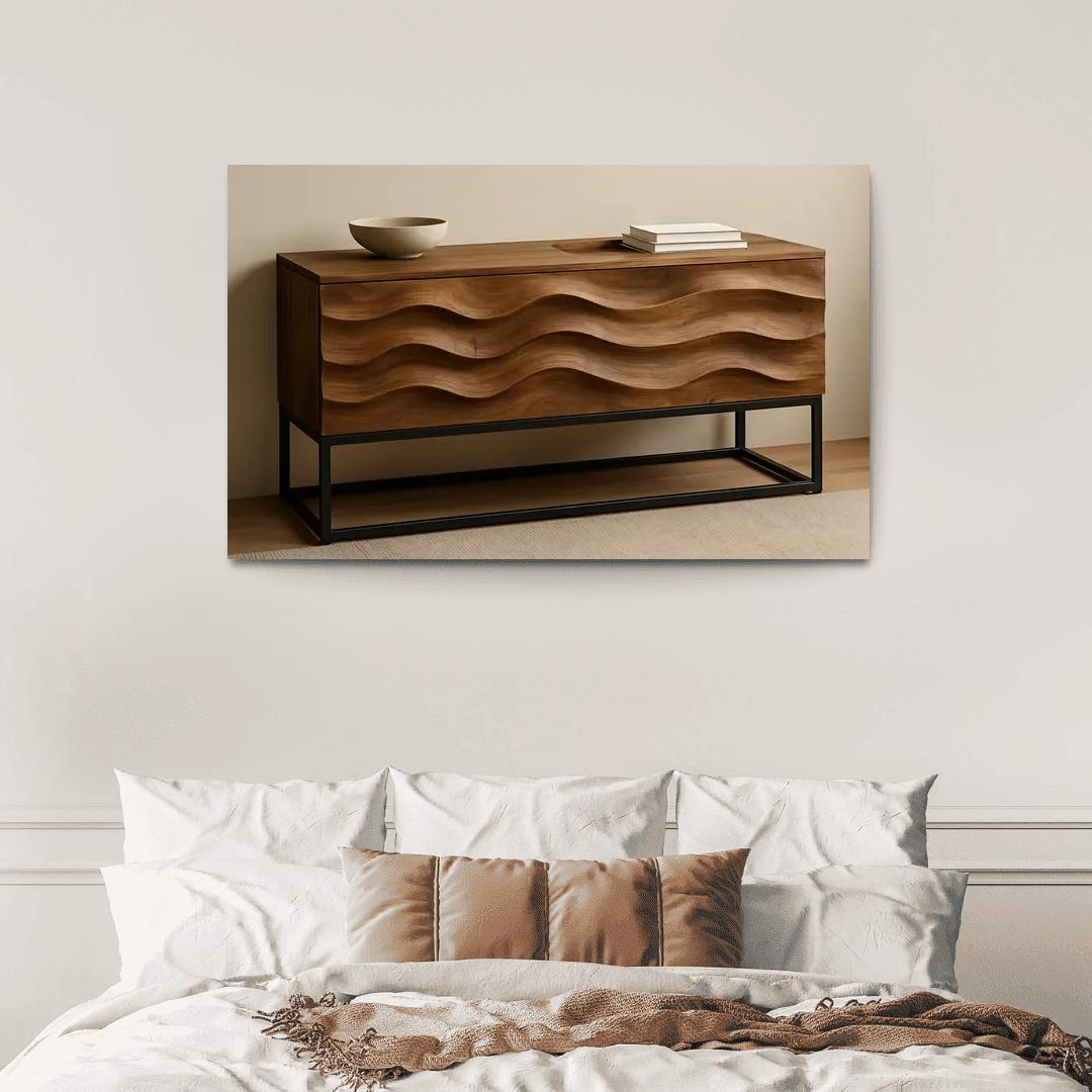 Reclaimed Teak Wave Console wall art