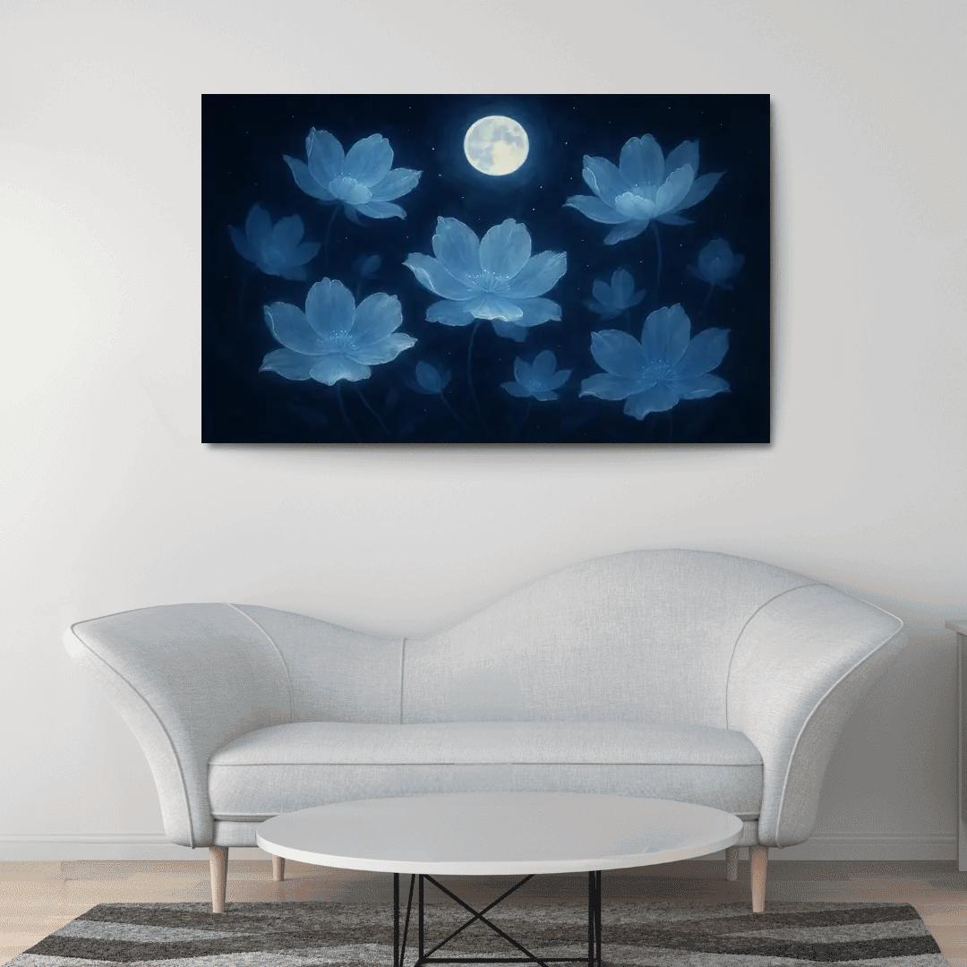 Ethereal Moonlit Blooms wall decor