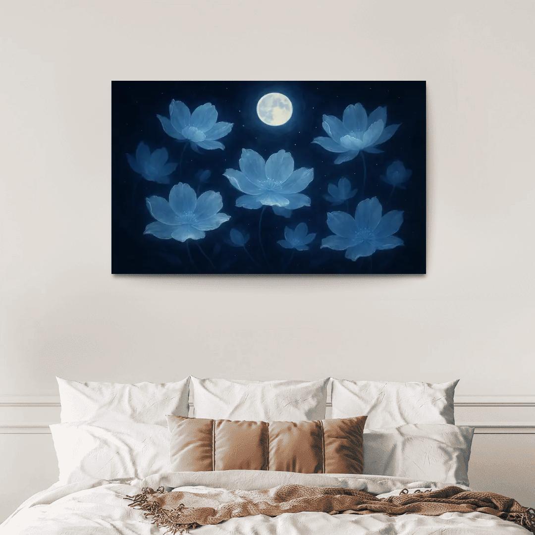Ethereal Moonlit Blooms wall decor