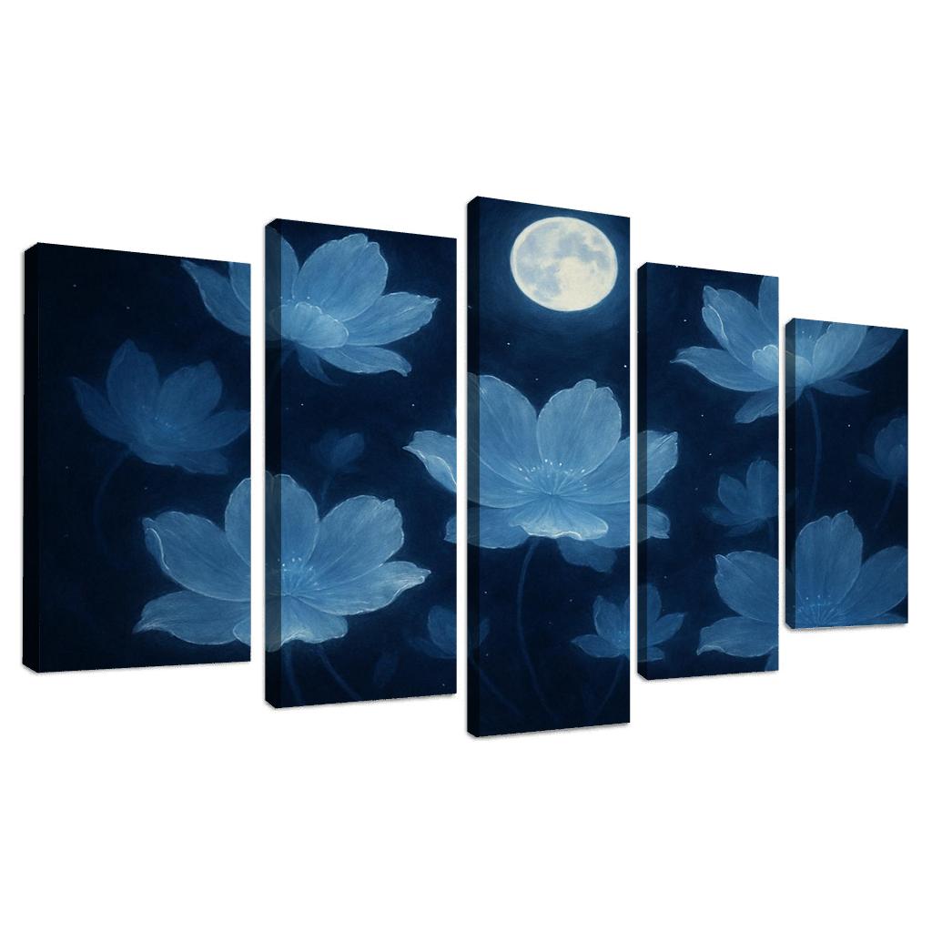 Ethereal Moonlit Blooms wall decor