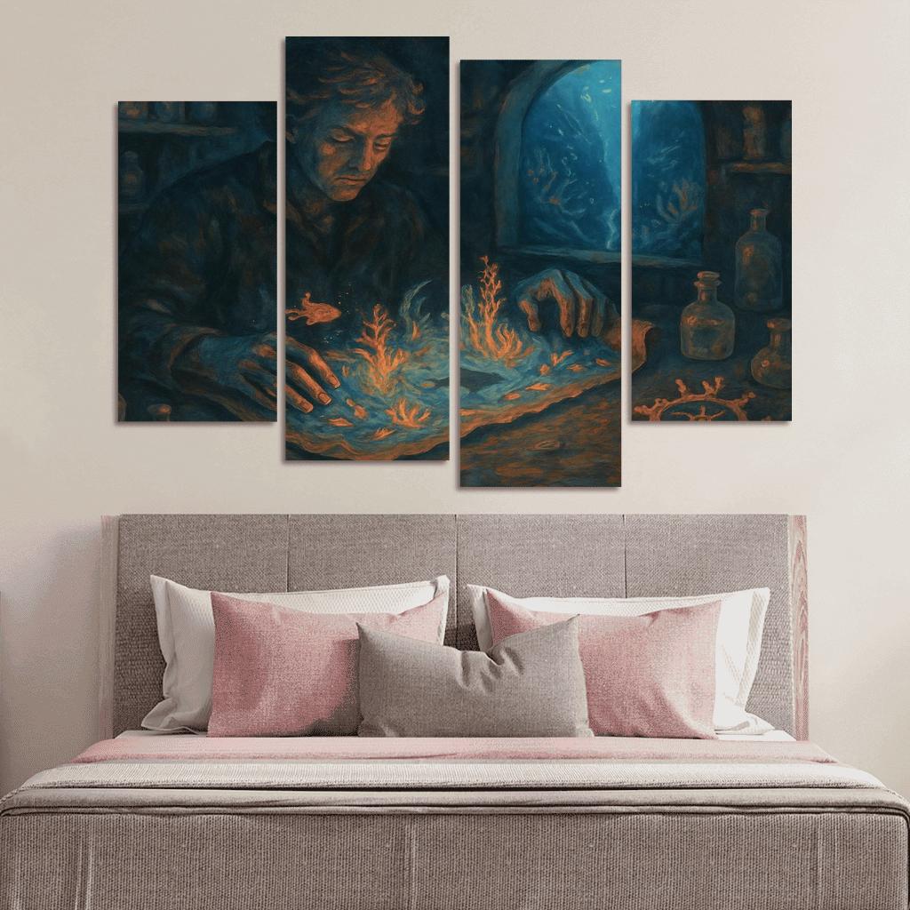 Abyssal Cartographer oil paintings frame