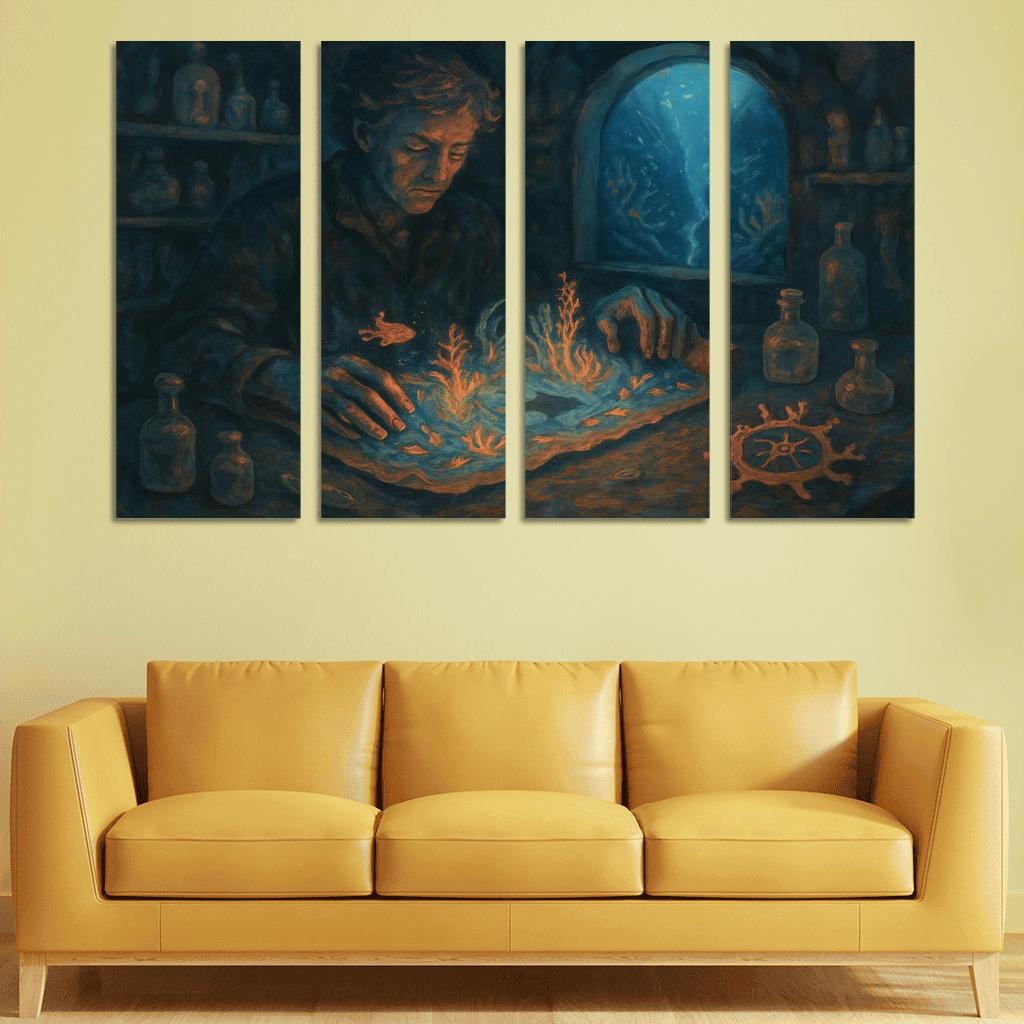 Abyssal Cartographer oil paintings frame