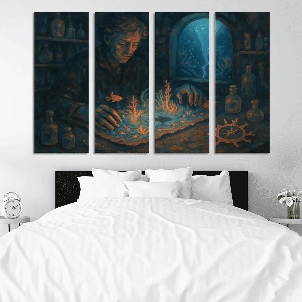 Abyssal Cartographer oil paintings frame