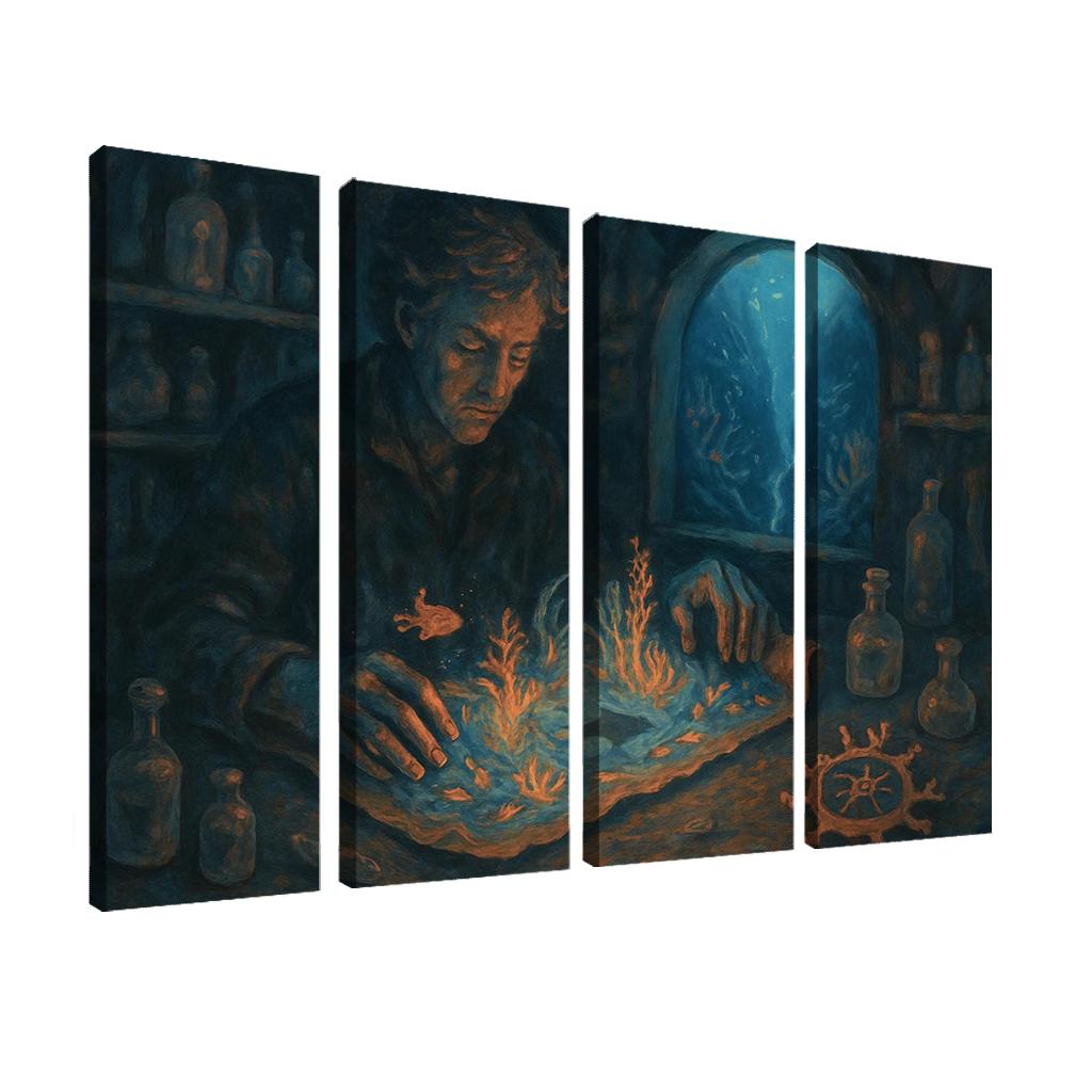Abyssal Cartographer oil paintings frame