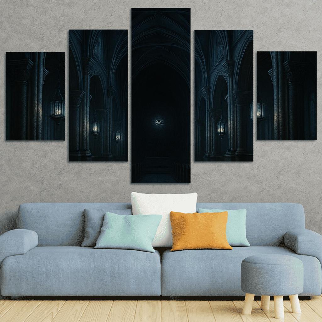 Abyssal Choir Vault multi-panel paintings