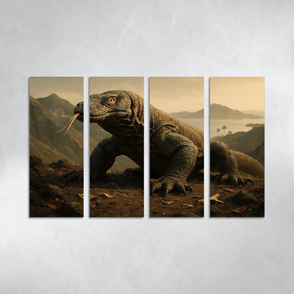 Komodo Dragon Island Sentinel abstract paintings frame