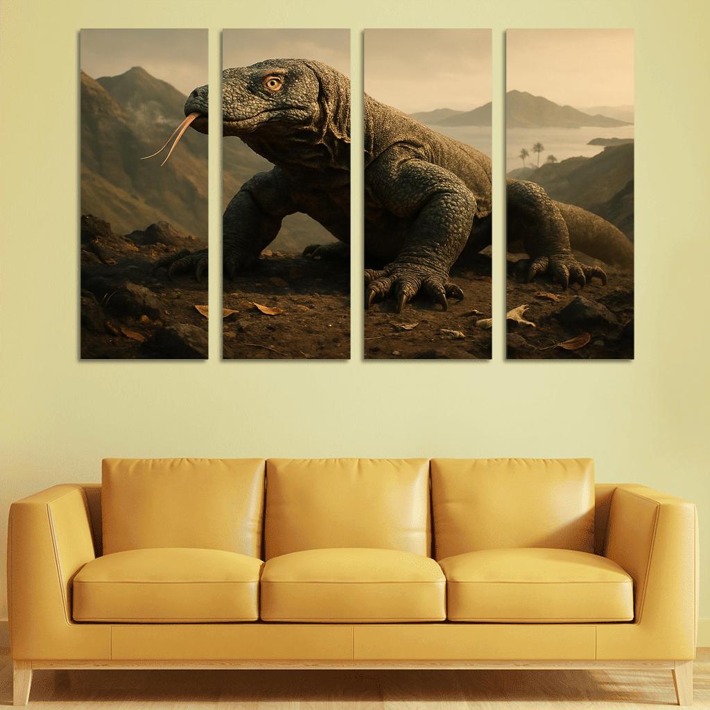Komodo Dragon Island Sentinel abstract paintings frame